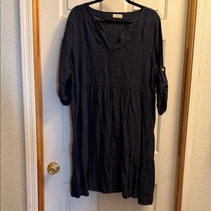 Bella Marie Dark Blue Long Sleeve Dress